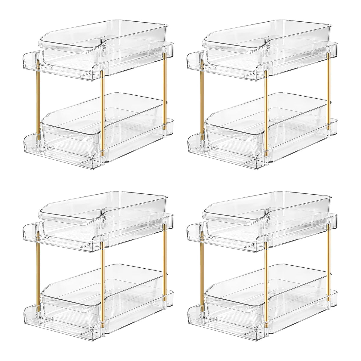 LAREKUN front packaging showing four clear organizers and brand label for easy identification