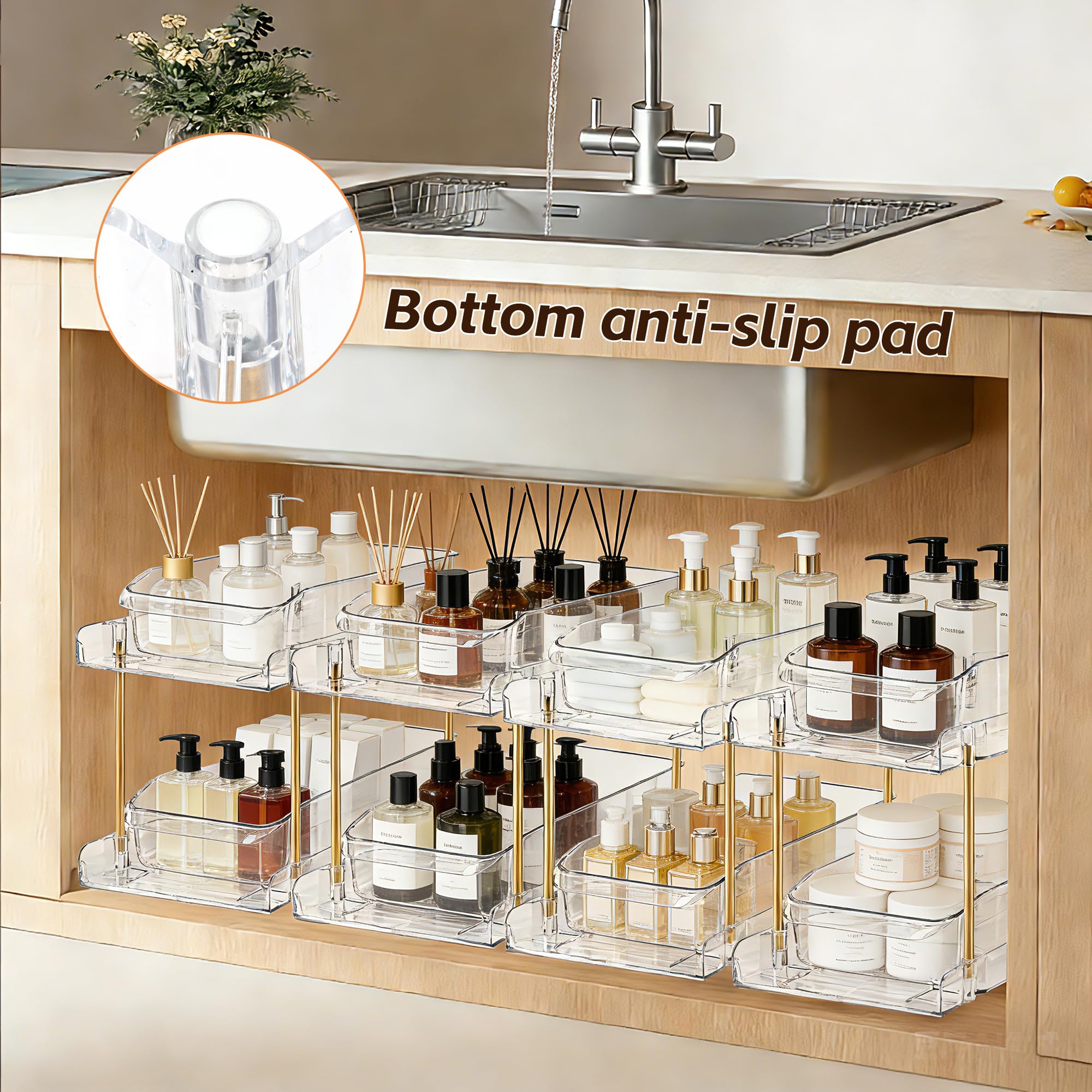 LAREKUN on bathroom vanity holding cosmetics and toiletries for tidy routines