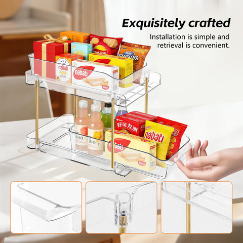 LAREKUN in pantry holding spice jars and snacks for visible inventory control