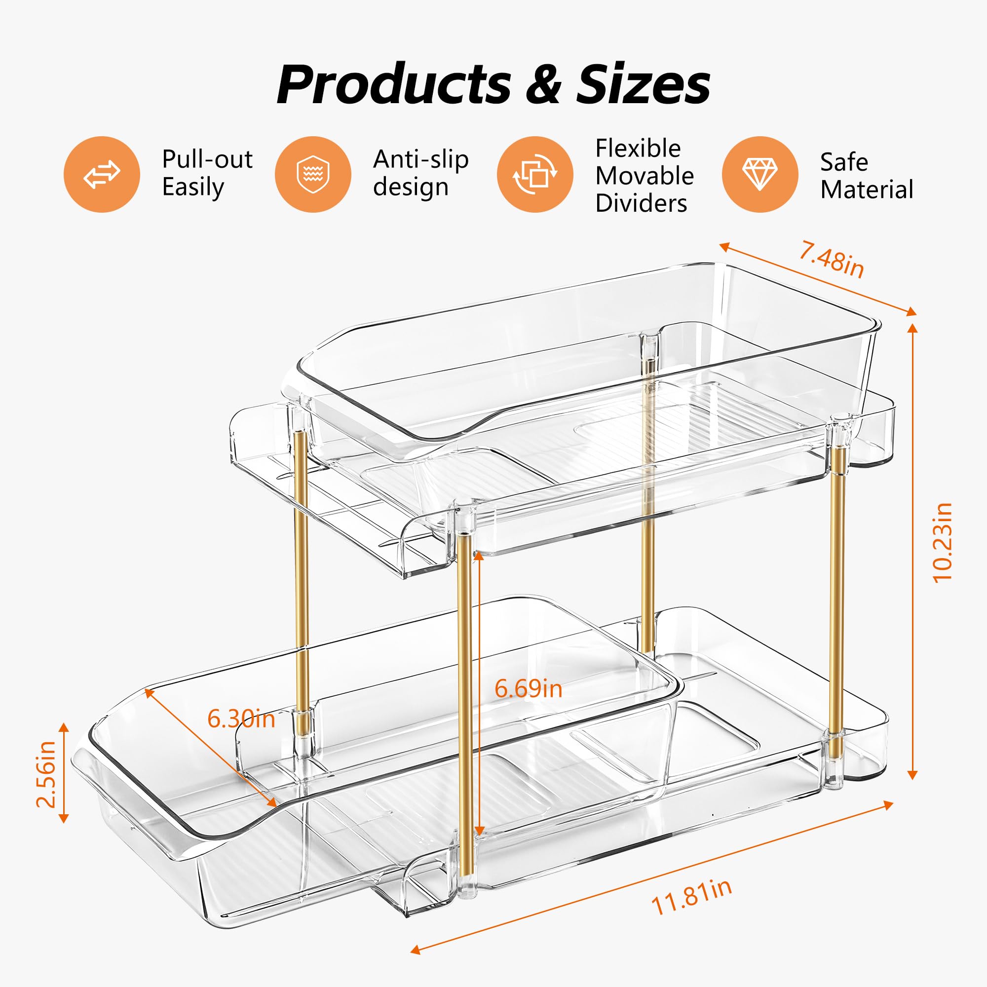 LAREKUN side view of stacked units illustrating secure stacking and space-saving benefit
