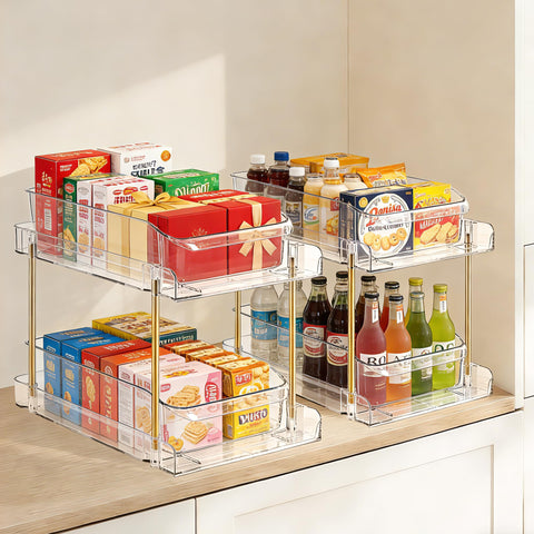 LAREKUN used under sink storing cleaners and bottles to maximize hidden space