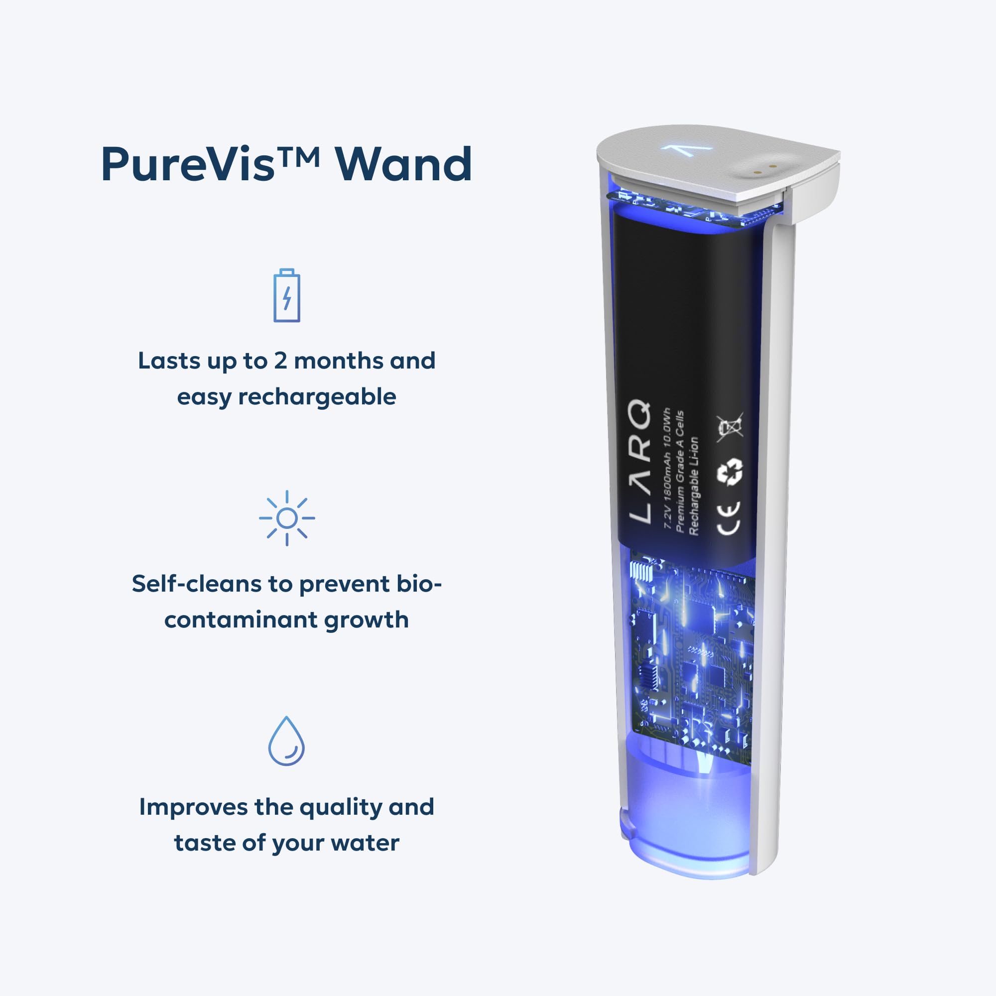 LARQ PureVis fitted in a refrigerator door showing compact design and chilled storage benefit
