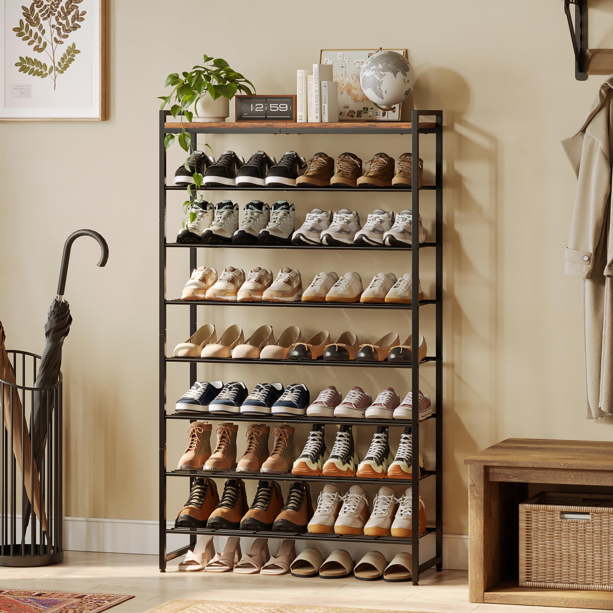 Larzonic wood top display surface holding keys and decor for convenience