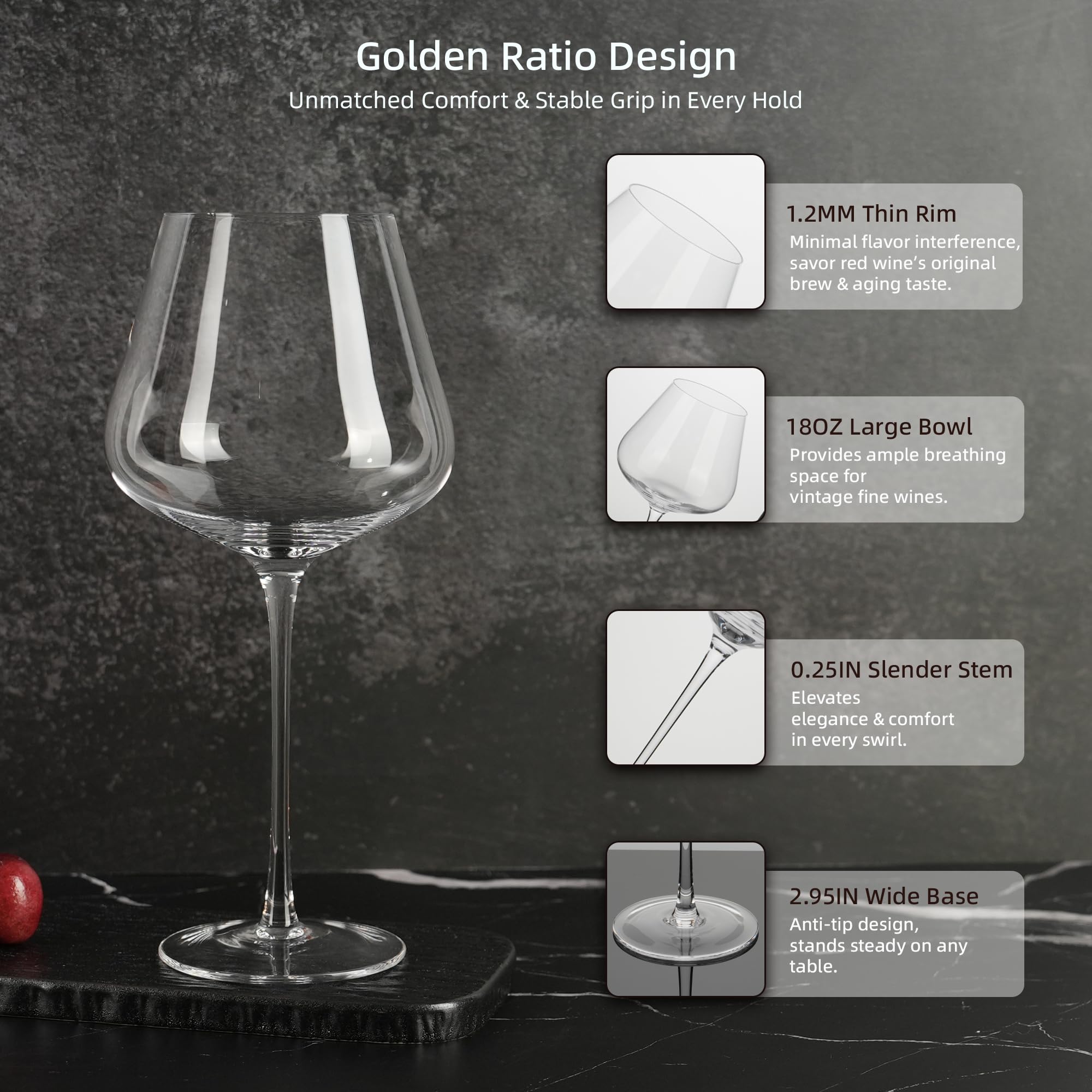 LASTURYCX glass held in hand demonstrating lightweight, comfortable feel