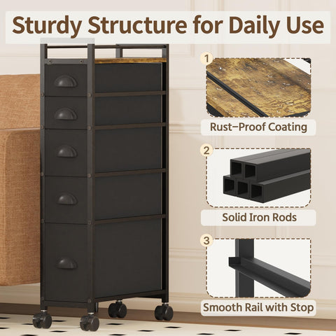 LASZOLA fabric drawer texture showing snug fit that minimizes dust