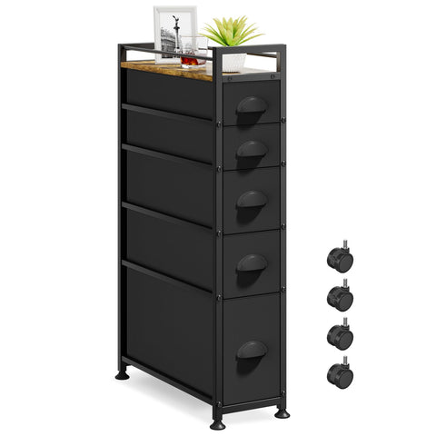 LASZOLA front view of slim cart showing compact storage and tidy organization