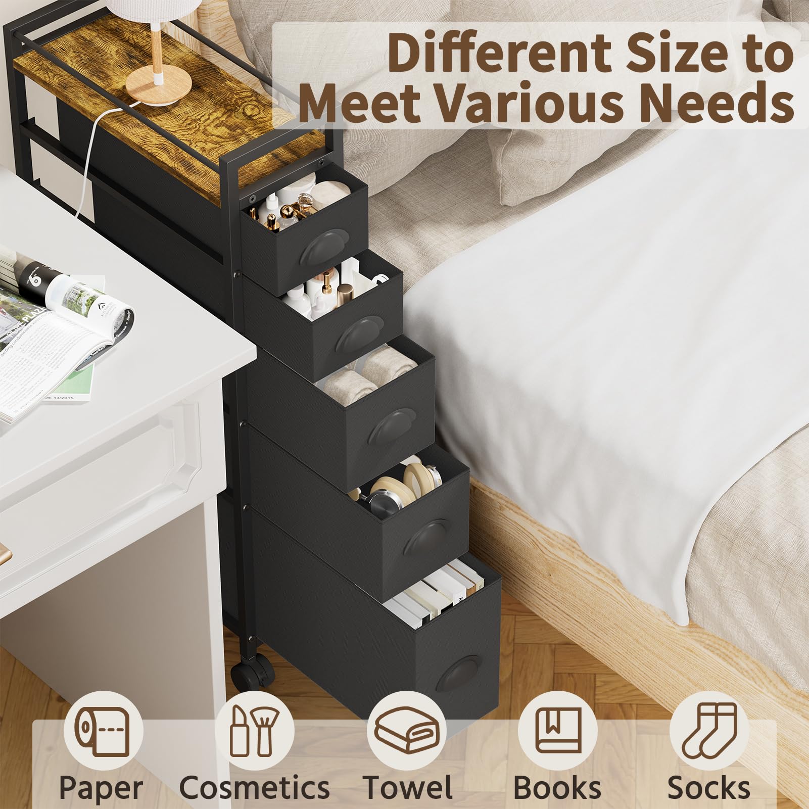 LASZOLA lifestyle scene in bathroom demonstrating neat compact organization