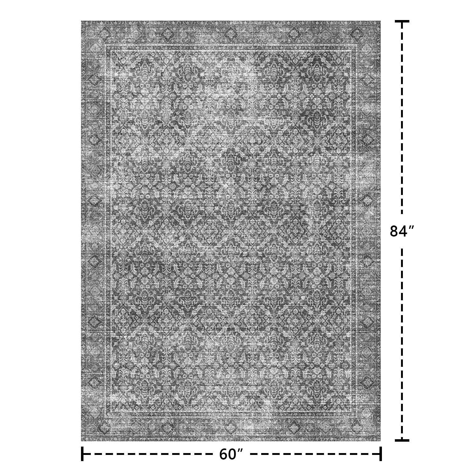 Latte&Fog grey 5x7 rug in a dorm bedroom illustrating compact fit
