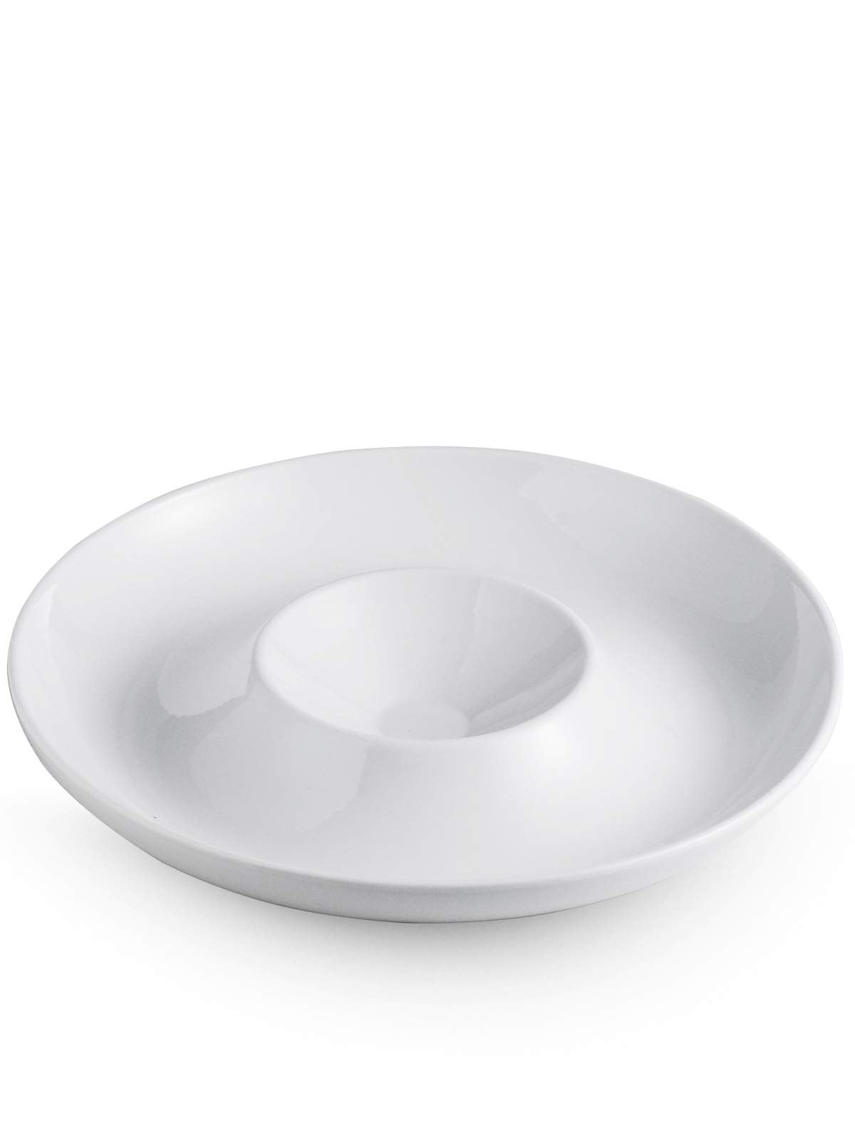 LAUCHUH front view of chip and dip platter showing clean white presentation