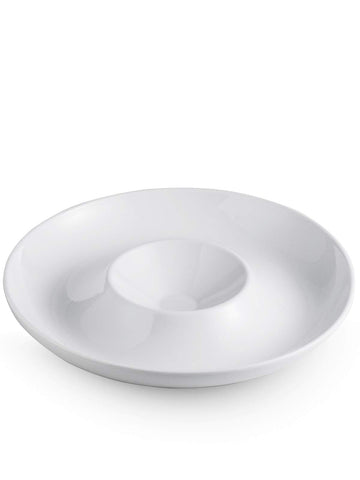 LAUCHUH front view of chip and dip platter showing clean white presentation