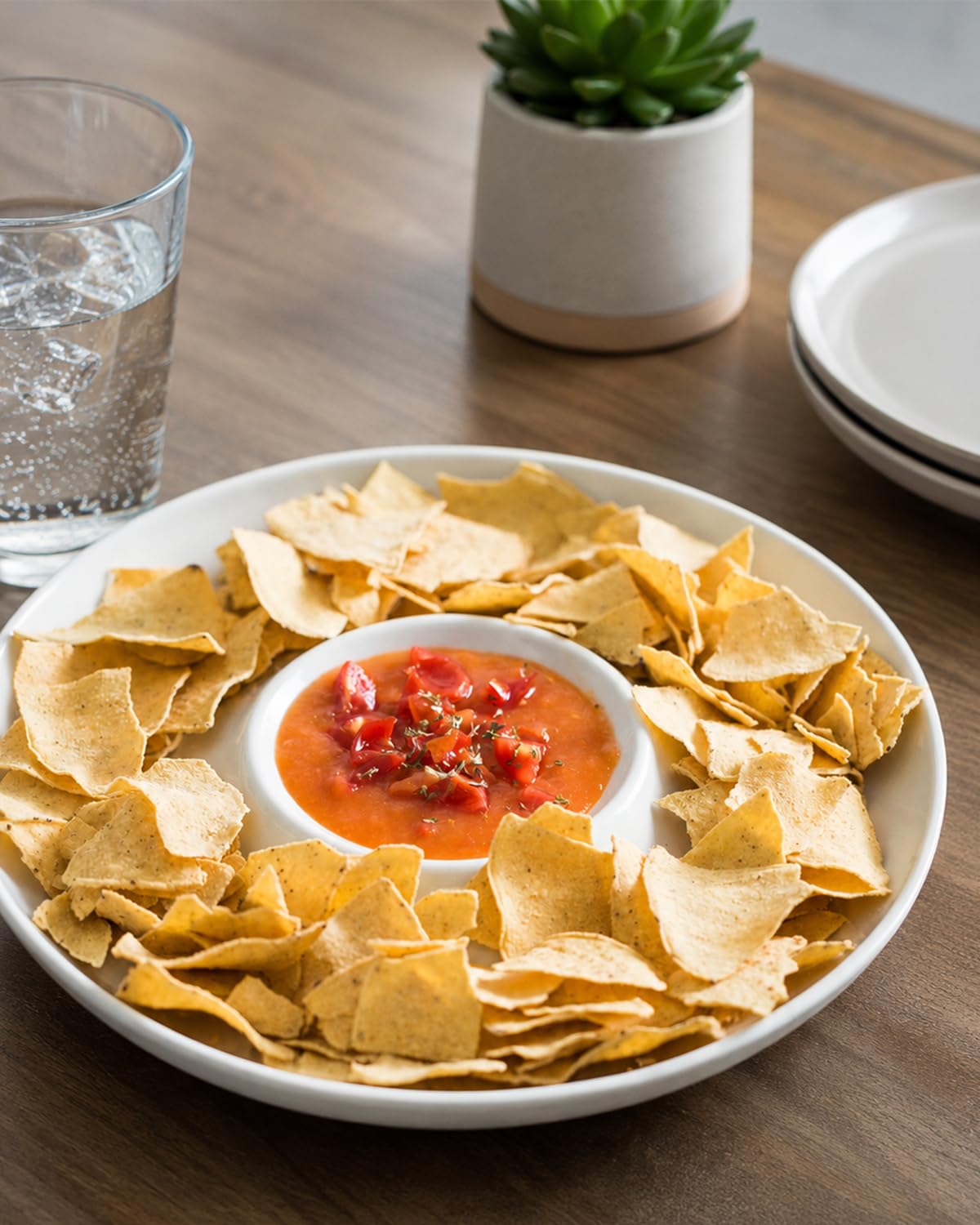 LAUCHUH platter on counter beside utensils showing size and scale
