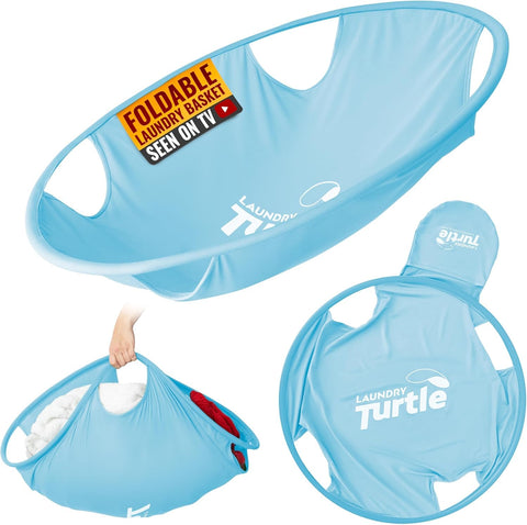 Laundry Turtle front-open aqua showing full capacity and quick access