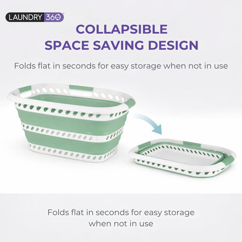 Laundry 360 folded flat stored under bed saving space in small rooms