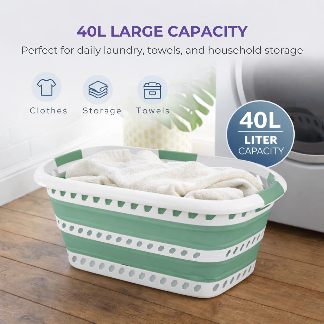 Laundry 360 three-handle closeup showing secure grips for easier carrying