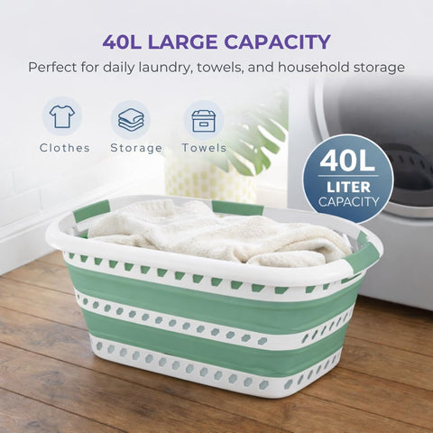 Laundry 360 three-handle closeup showing secure grips for easier carrying