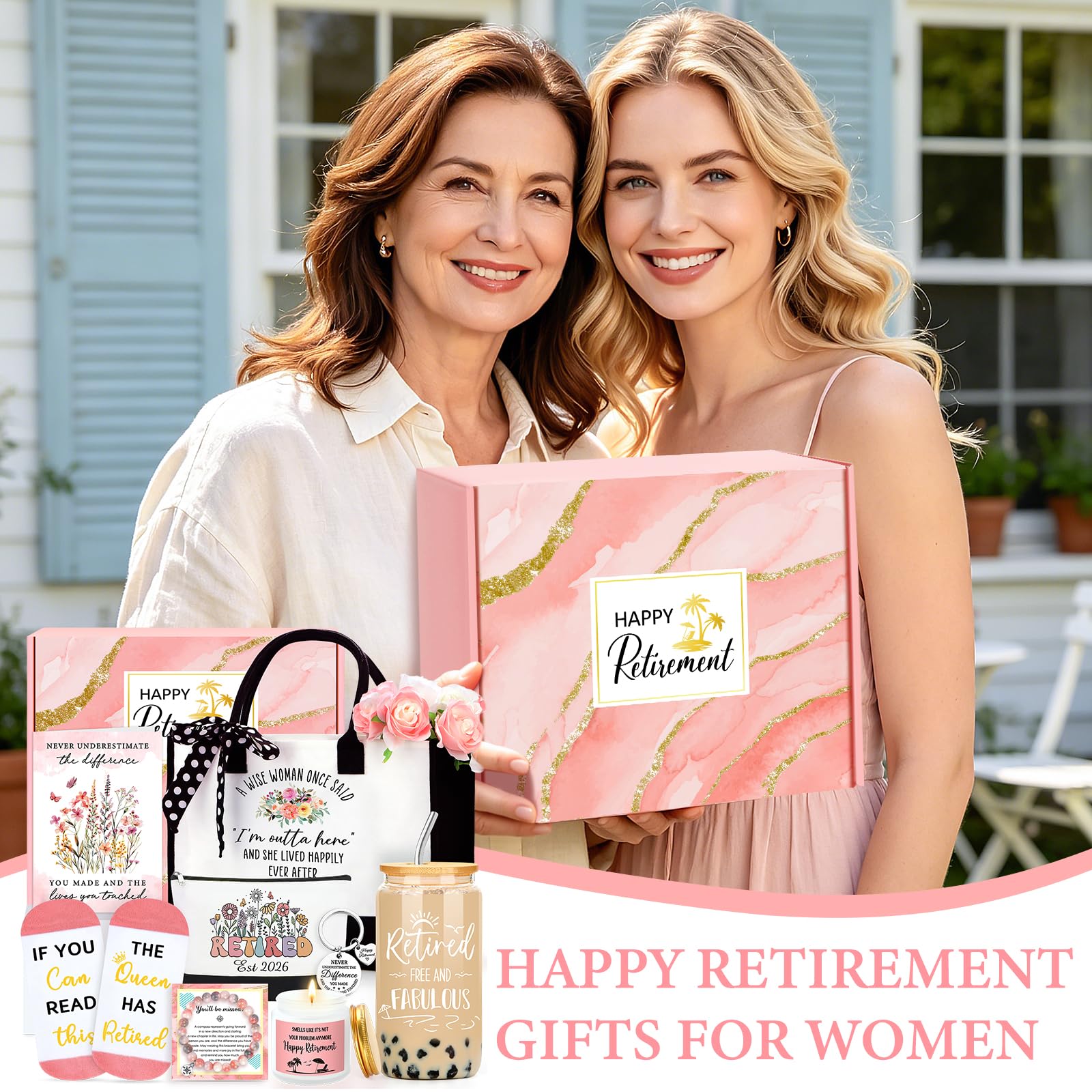 Launrada lifestyle still life set arranged to show how items complement retirement life
