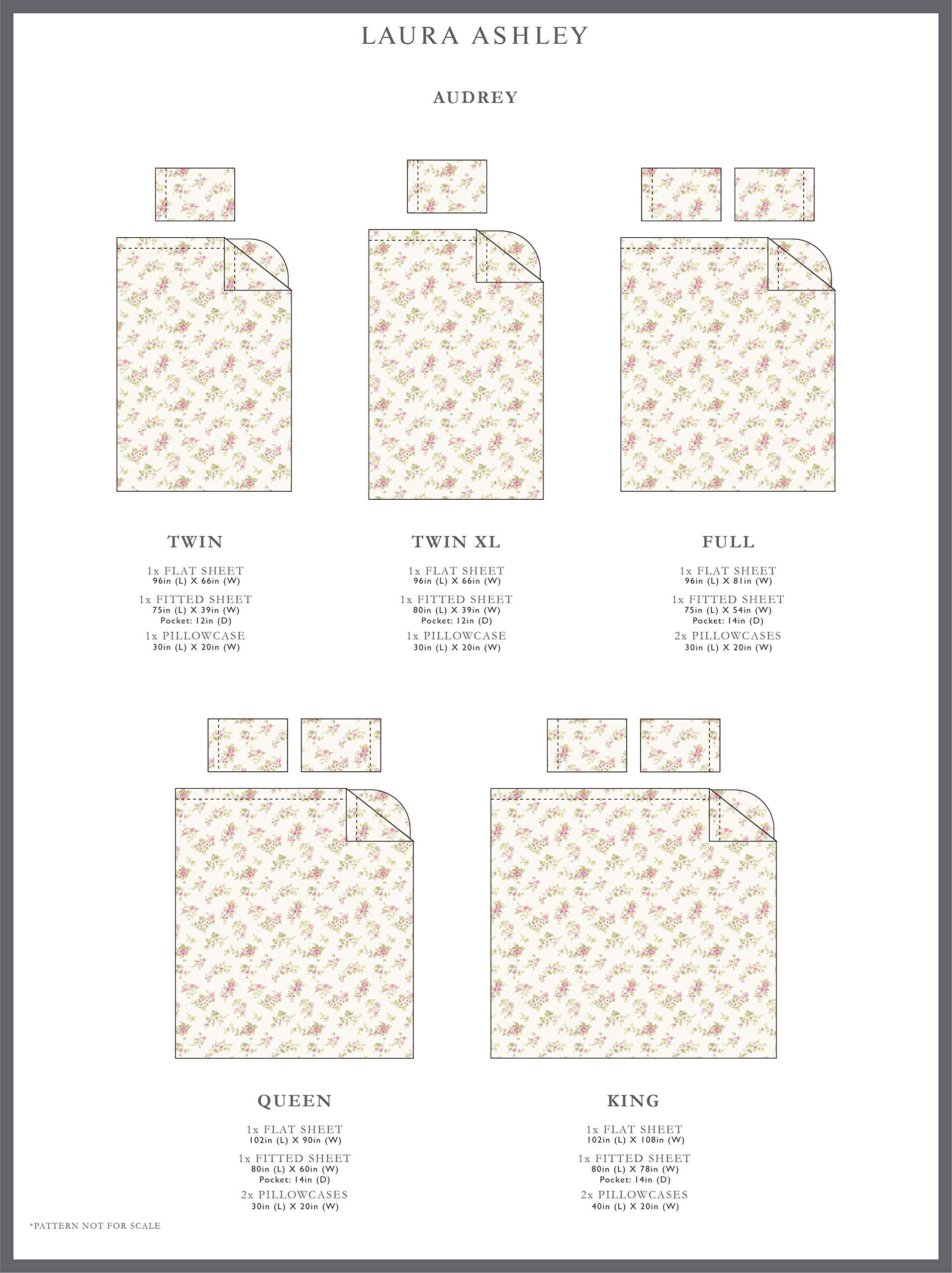 Laura Ashley Audrey Pink styled on a bed in a cottage room benefit: adds timeless floral charm