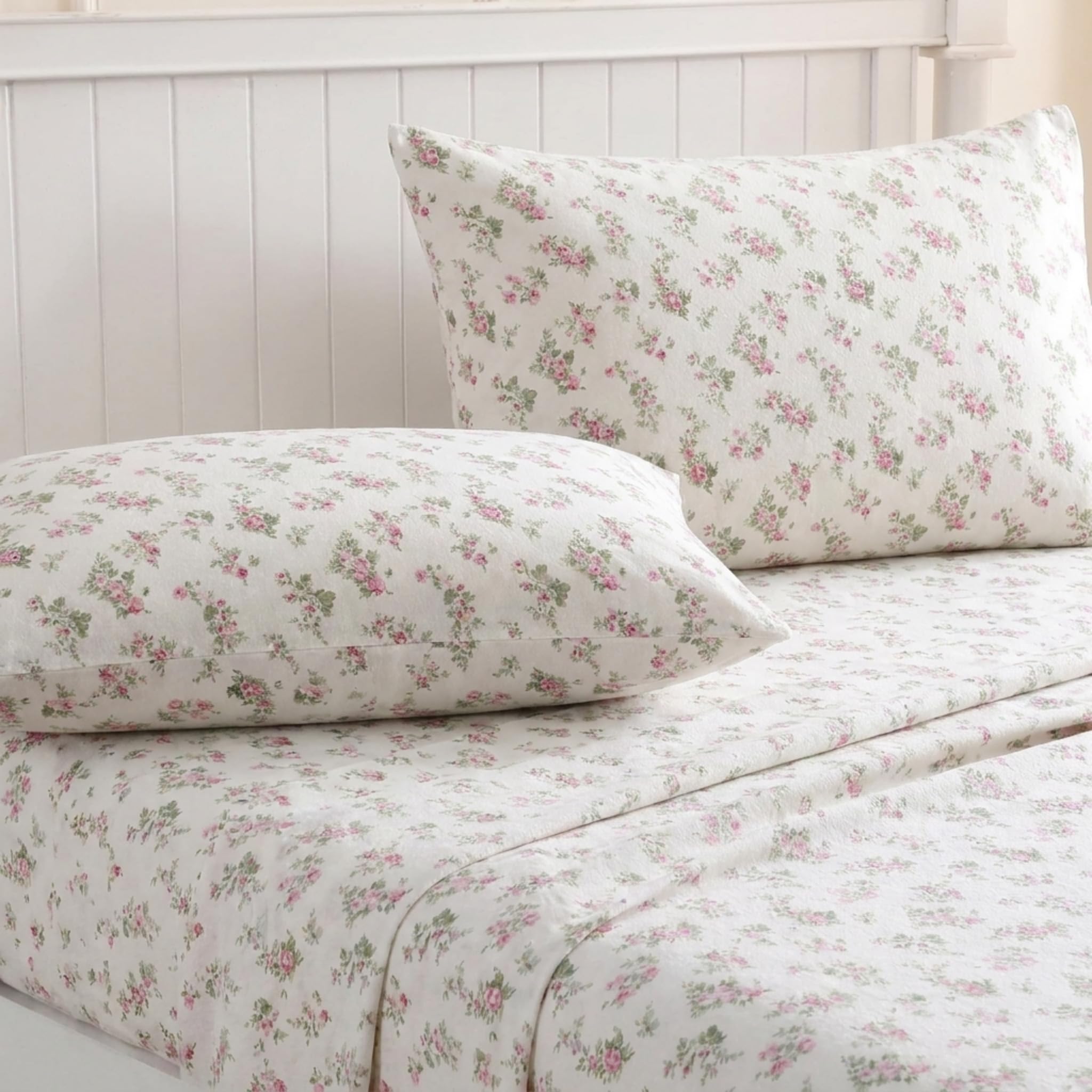 Laura Ashley texture close-up of brushed cotton flannel showing soft nap and cosy feel