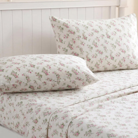 Laura Ashley texture close-up of brushed cotton flannel showing soft nap and cosy feel