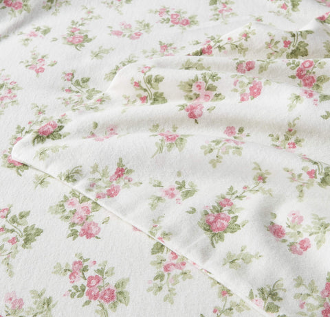 Laura Ashley Audrey Pink fitted sheet elastic detail benefit: secure deep-pocket fit