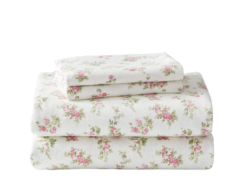 Laura Ashley Audrey Pink front packaging showing set contents and floral design benefit: clear identification