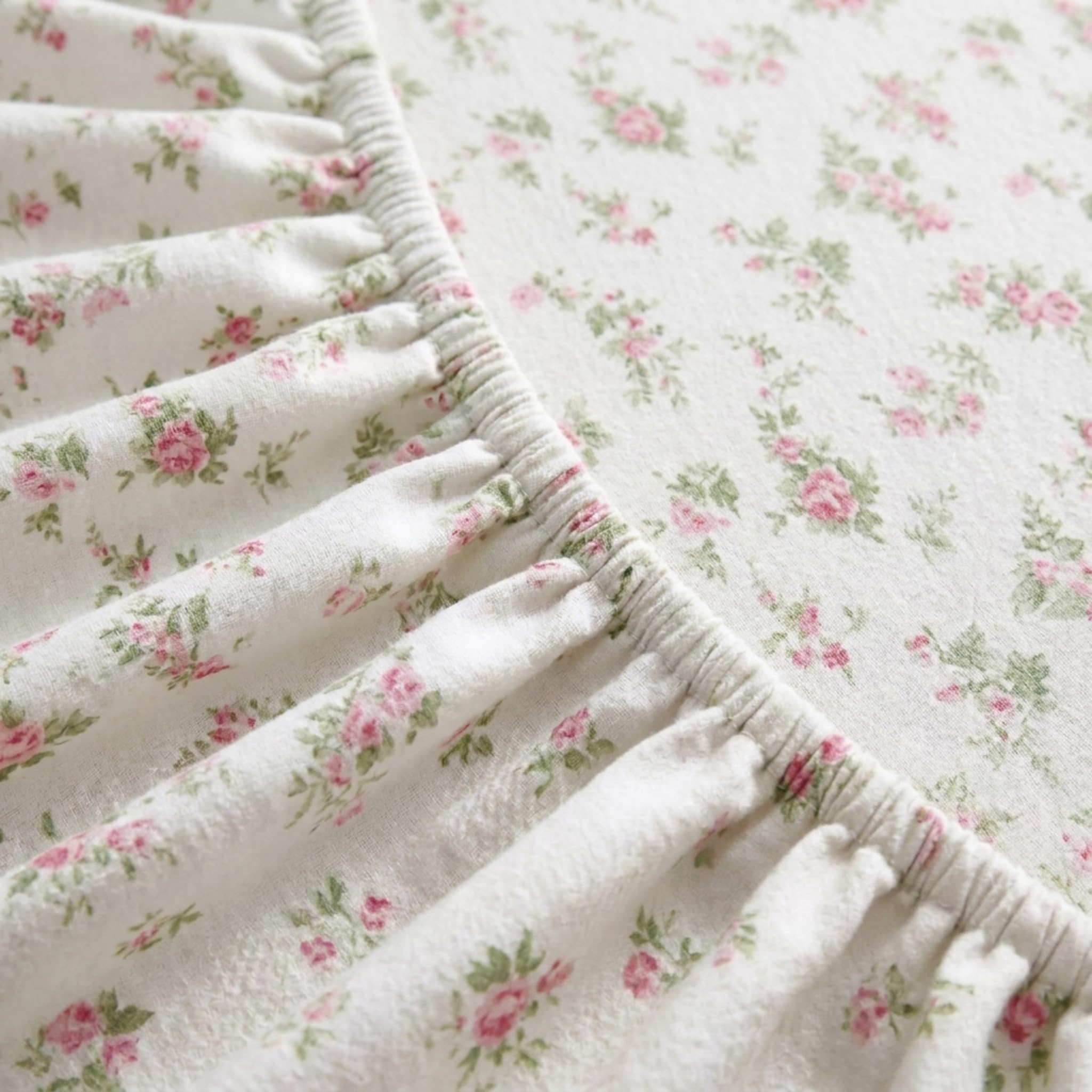 Laura Ashley demonstration of fitted sheet pocket depth illustrating mattress compatibility