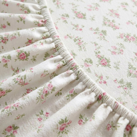 Laura Ashley demonstration of fitted sheet pocket depth illustrating mattress compatibility