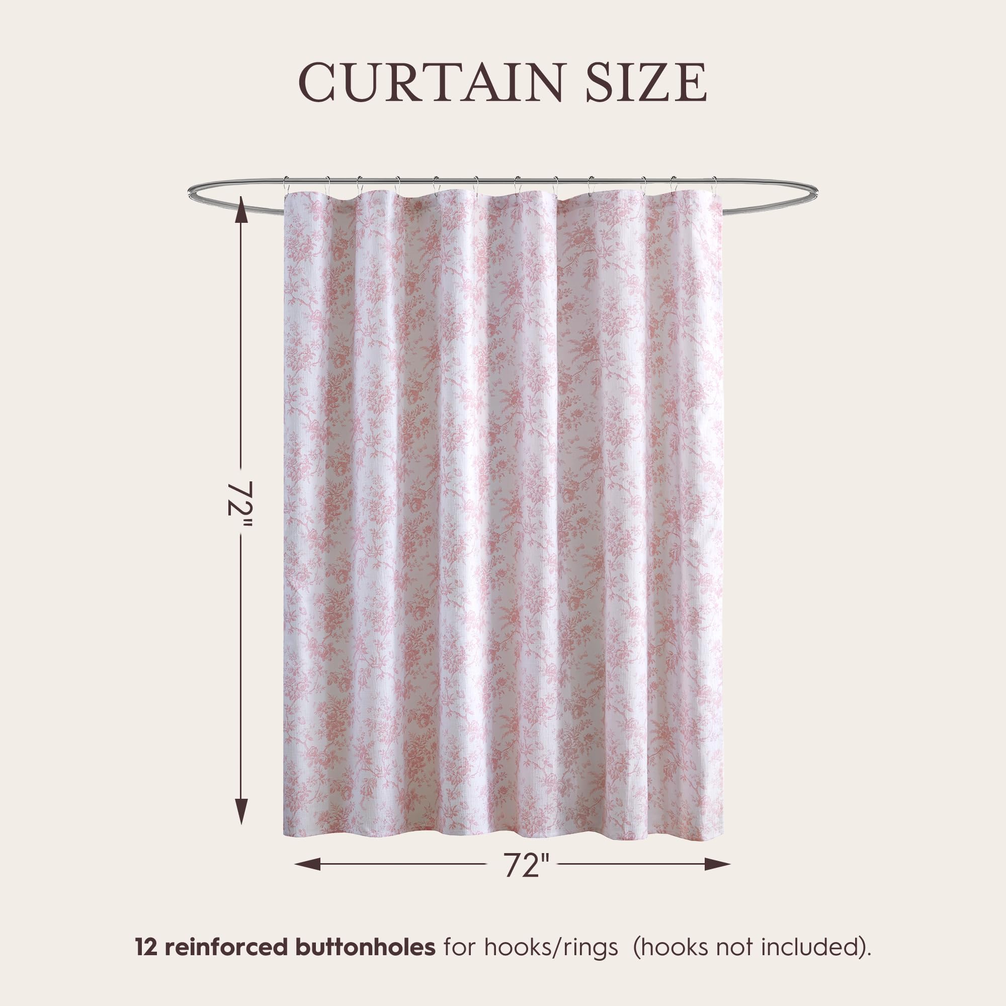 Laura Ashley twelve buttonholes close-up showing simple installation benefit