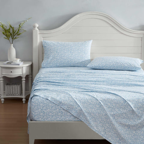 Laura Ashley fabric weave close-up showing percale texture for cool breathable sleep