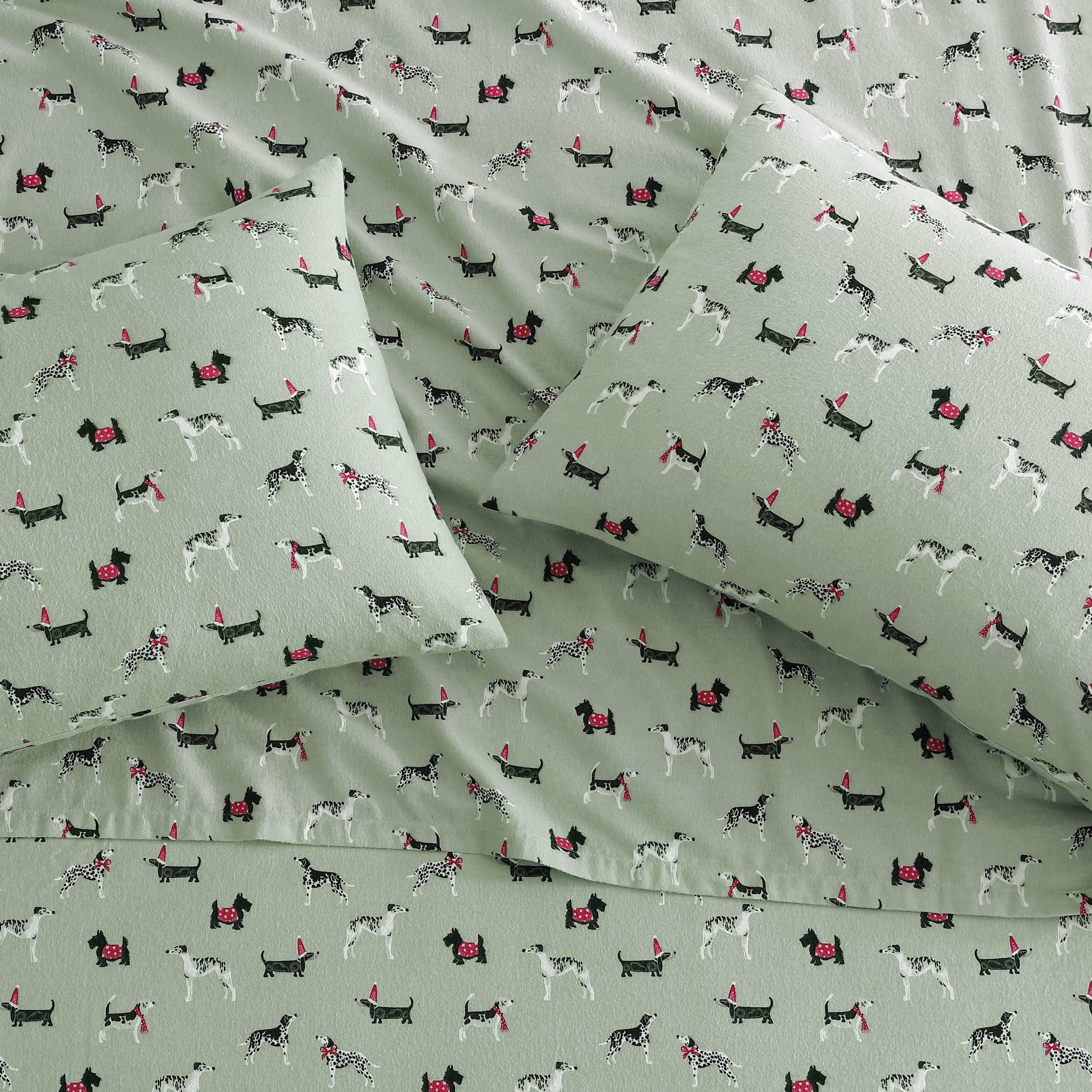 Laura Ashley flat sheet spread on queen bed, full coverage for tidy look