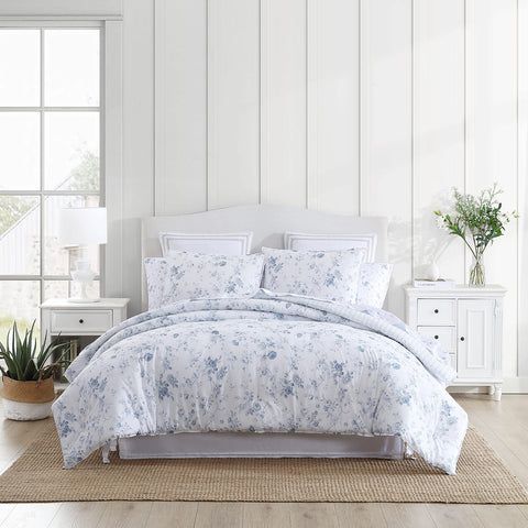 Laura Ashley front view of Belinda comforter showing floral design and cozy appeal