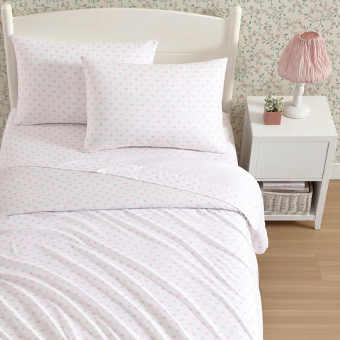 close-up of Laura Ashley microfiber texture highlighting soft feel and breathable comfort
