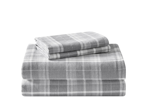 Laura Ashley front packaging showing Mulholland Plaid Grey, clear brand identity and style