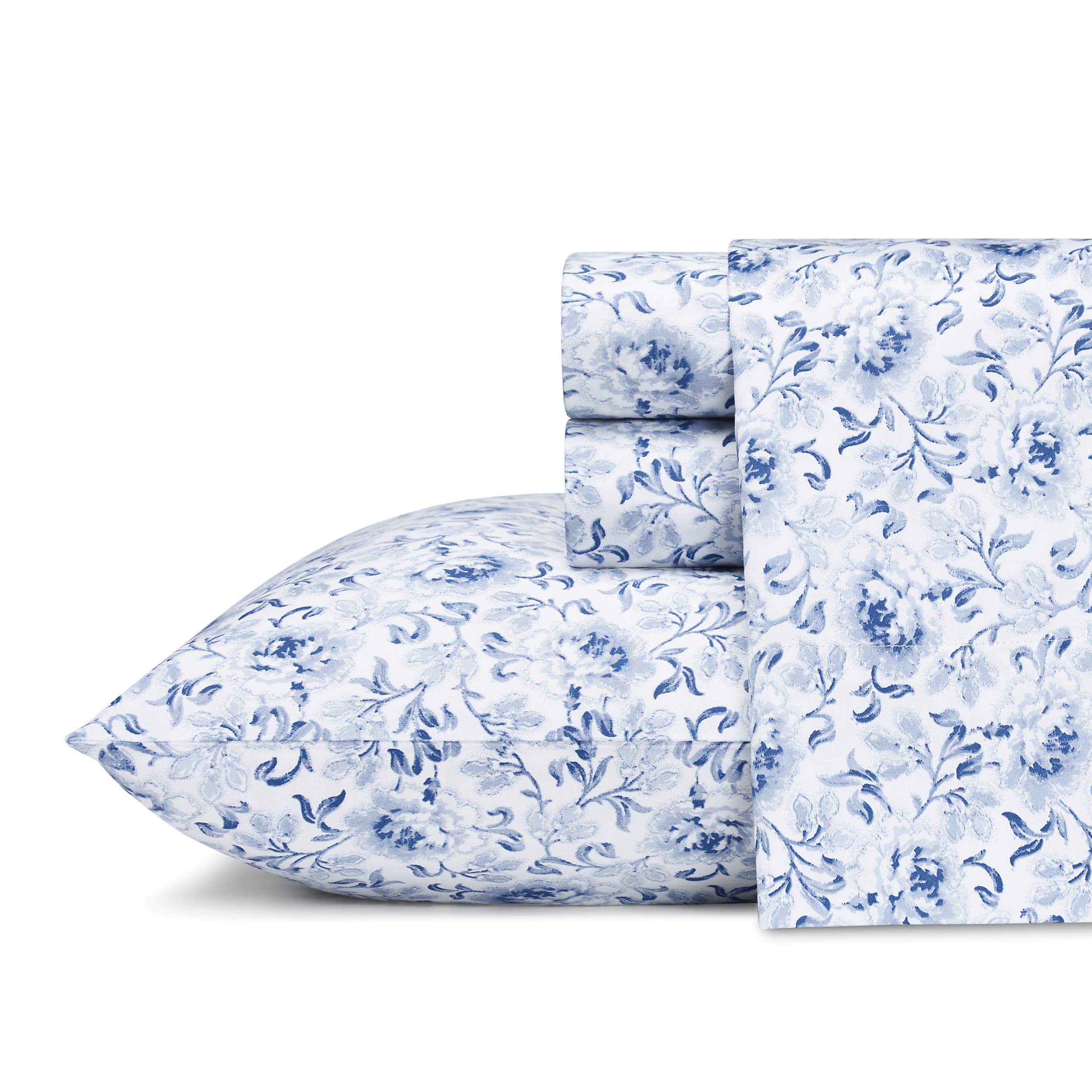 Laura Ashley front packaging showing full queen sheet set, attractive presentation