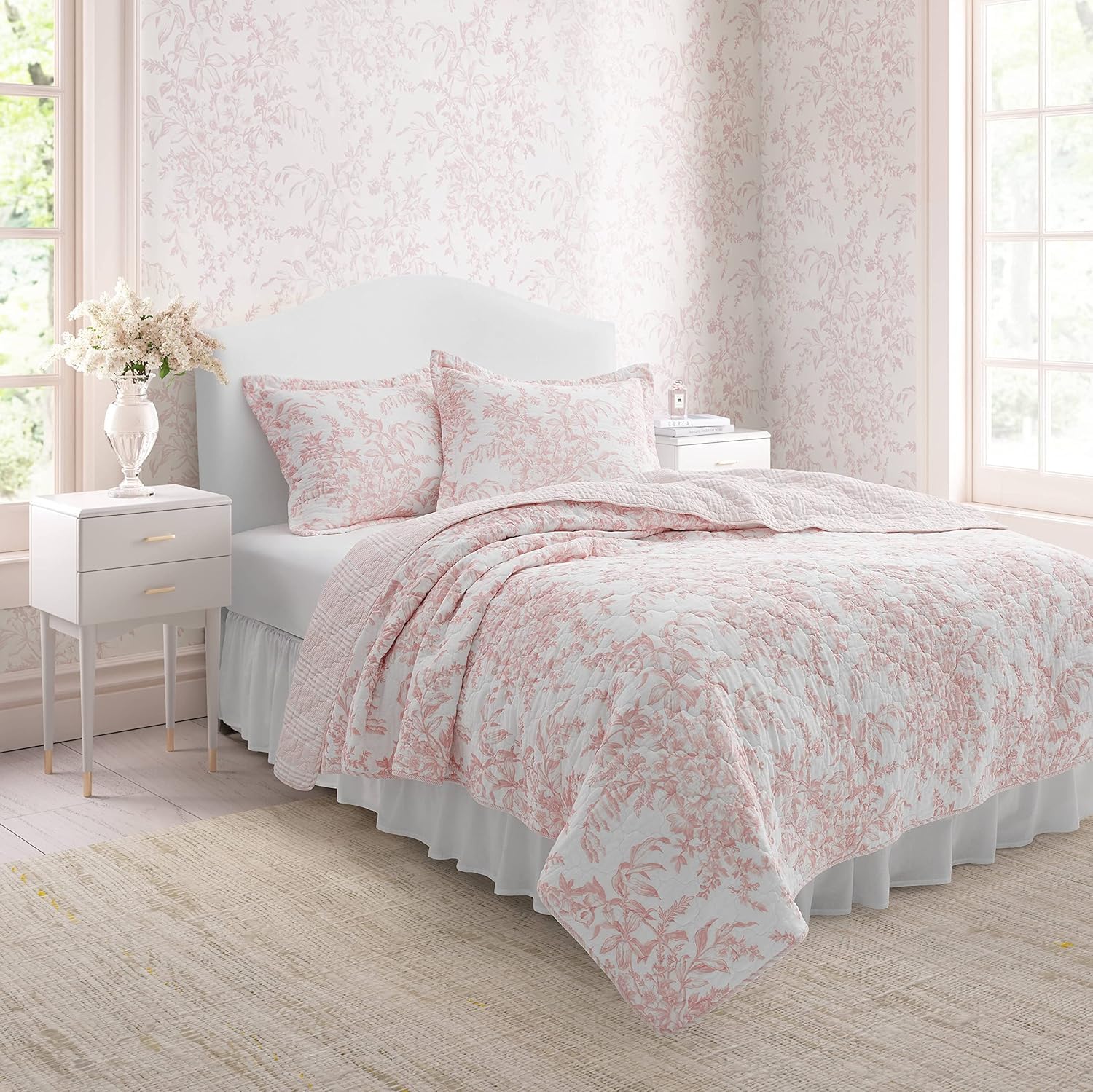Laura Ashley sham showing back envelope closure for neat pillow placement