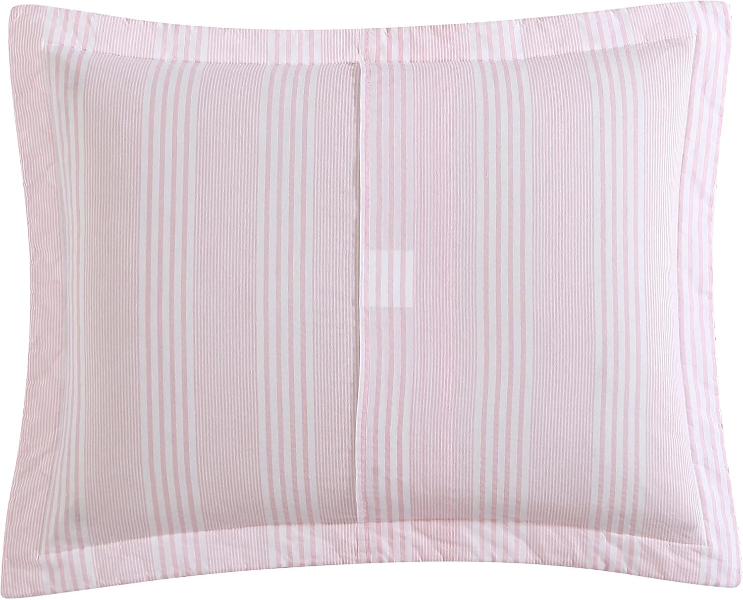 Laura Ashley quilt next to ruler showing dimensions for accurate size expectations