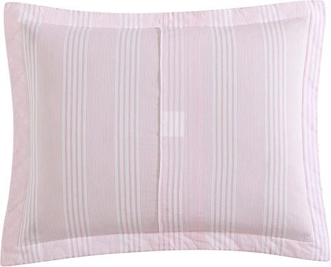 Laura Ashley quilt next to ruler showing dimensions for accurate size expectations