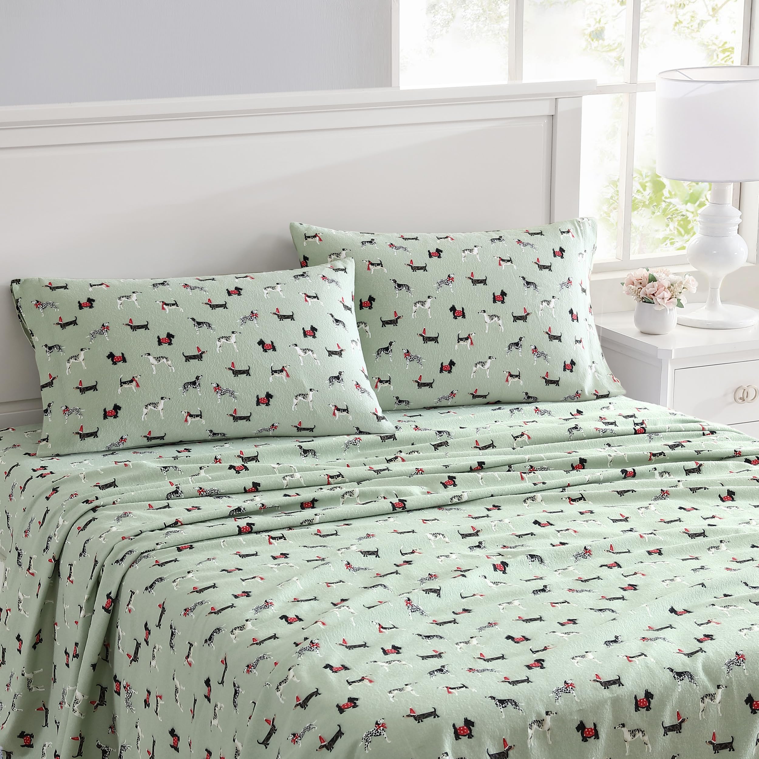 Laura Ashley close-up brushed flannel texture, shows softness and cozy feel