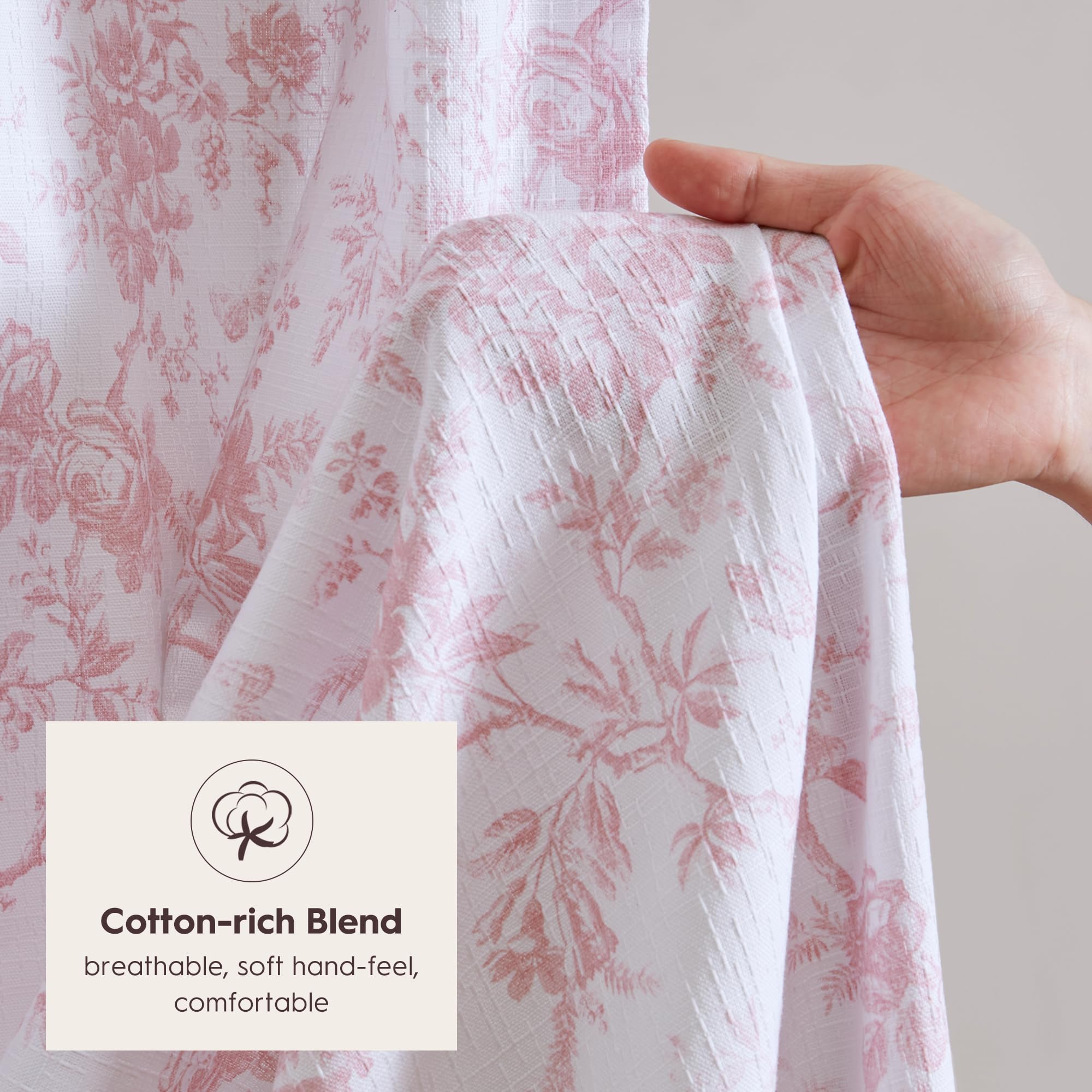 Laura Ashley reinforced top hem detail showing durability and reliable hanging