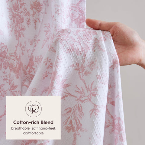 Laura Ashley reinforced top hem detail showing durability and reliable hanging