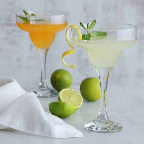 LAV glass held by hand demonstrating ergonomic stem and cooled drink benefit
