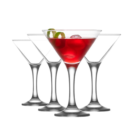 LAV martini glasses front view showing set of four for elegant serving