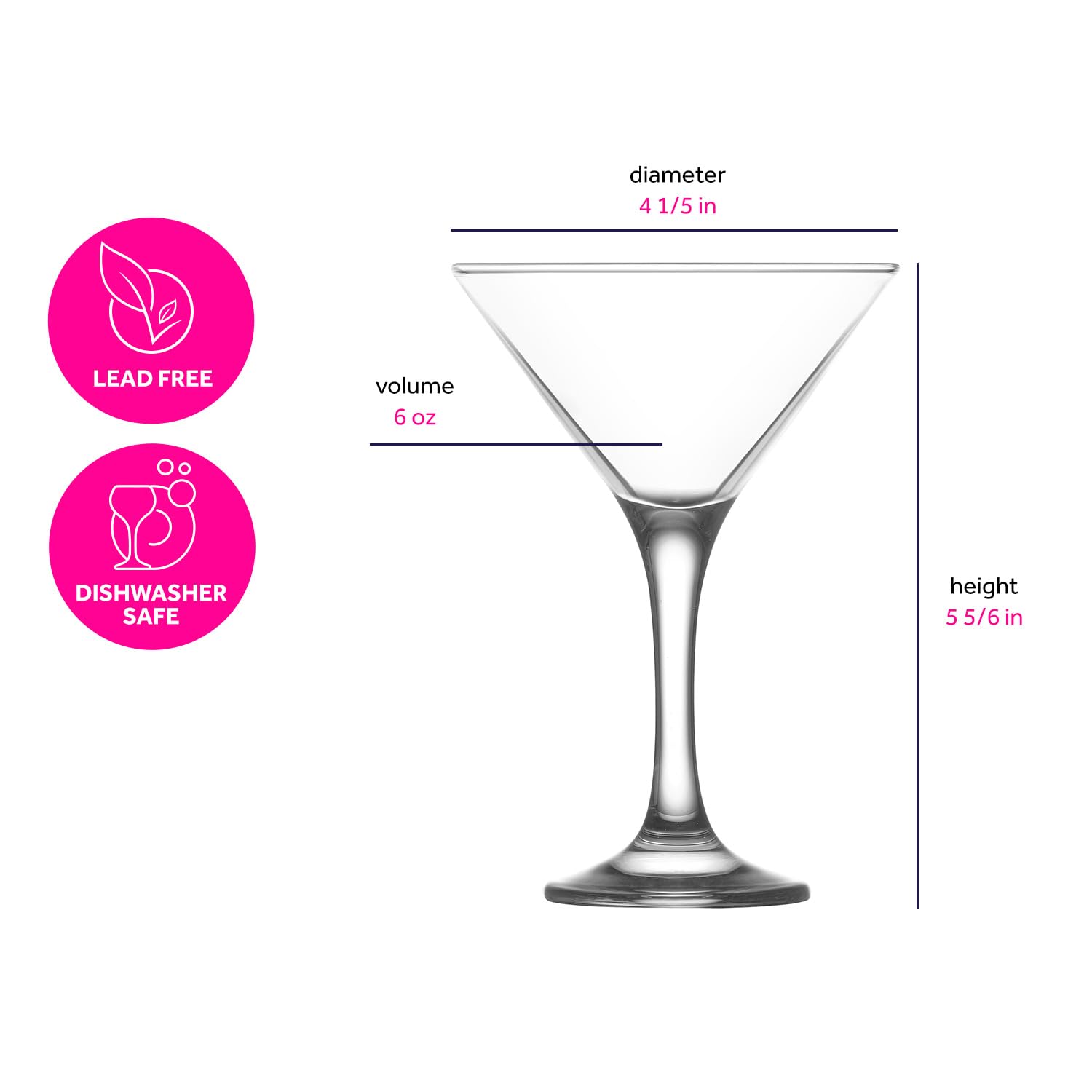 LAV martini glass in use with cosmopolitan illustrating beverage presentation