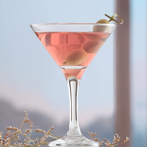 LAV martini glass side profile illustrating the classic conical bowl benefit