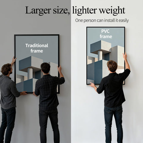 Lavezee frame displayed in living room demonstrating stylish staging benefit