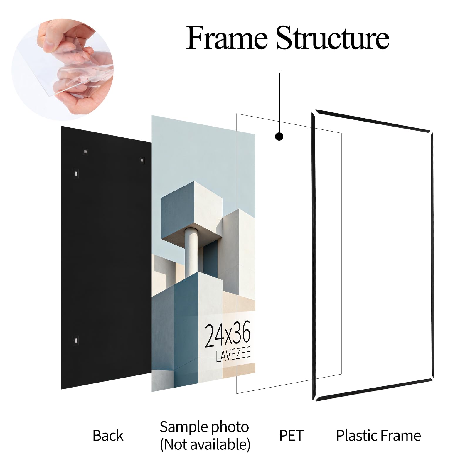 Lavezee six-pack unboxed showing all frames ready-to-hang for economical decorating