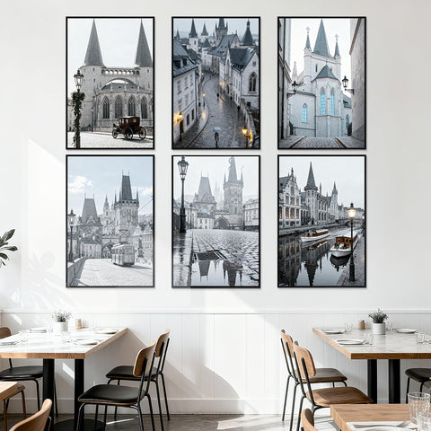 Lavezee wall gallery arrangement of multiple frames showing cohesive visual impact