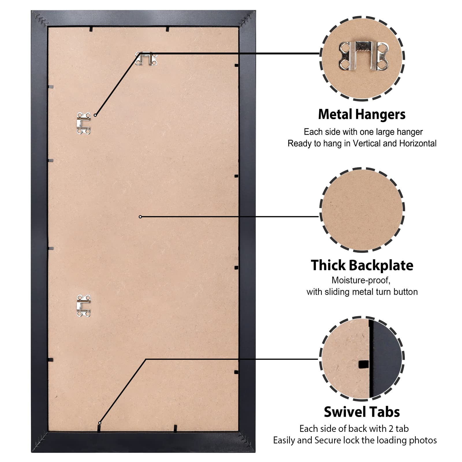 LaVie Home backboard and included hanging hooks showing easy-install advantage