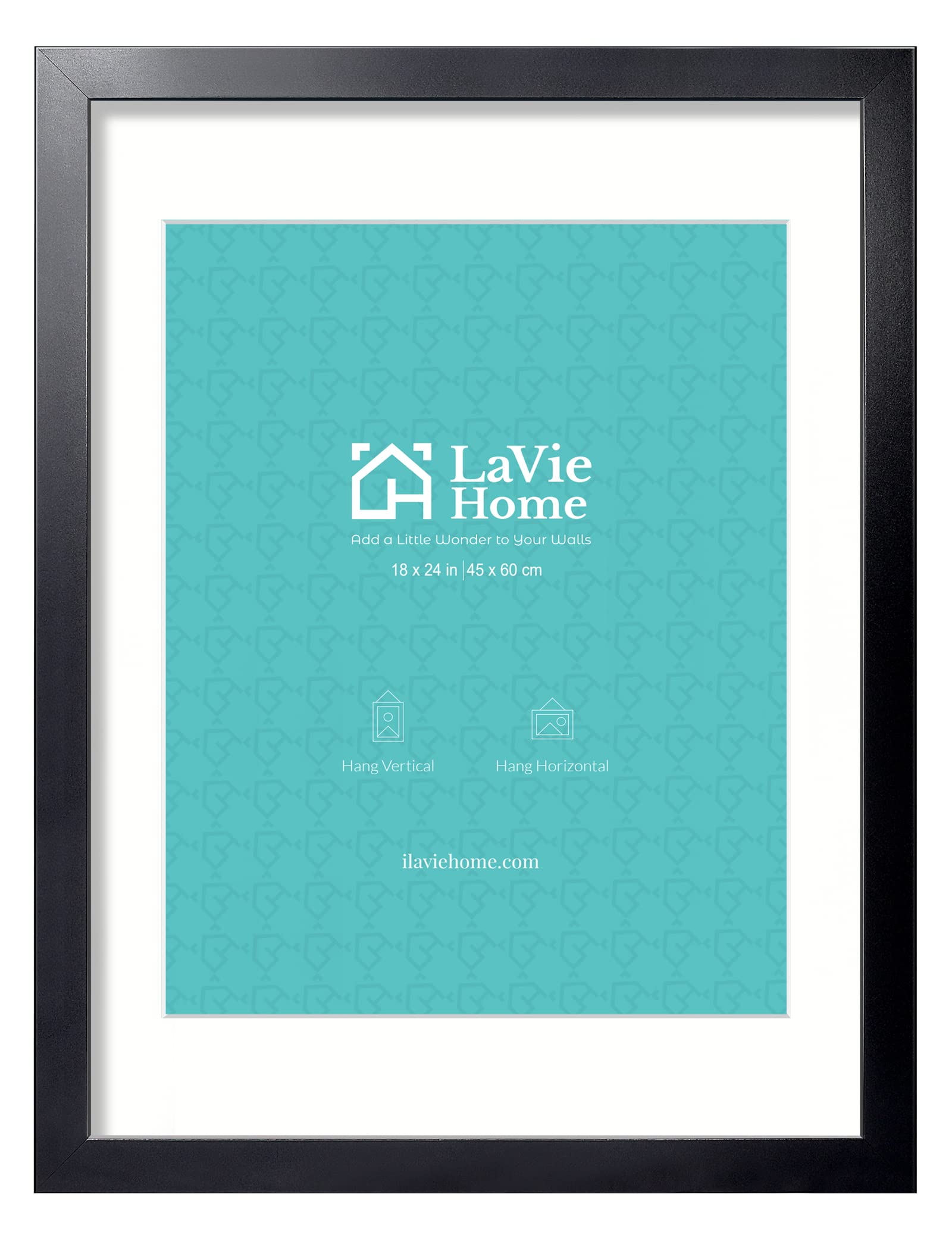LaVie Home front view of black 18x24 frame showing sleek molding and clean display