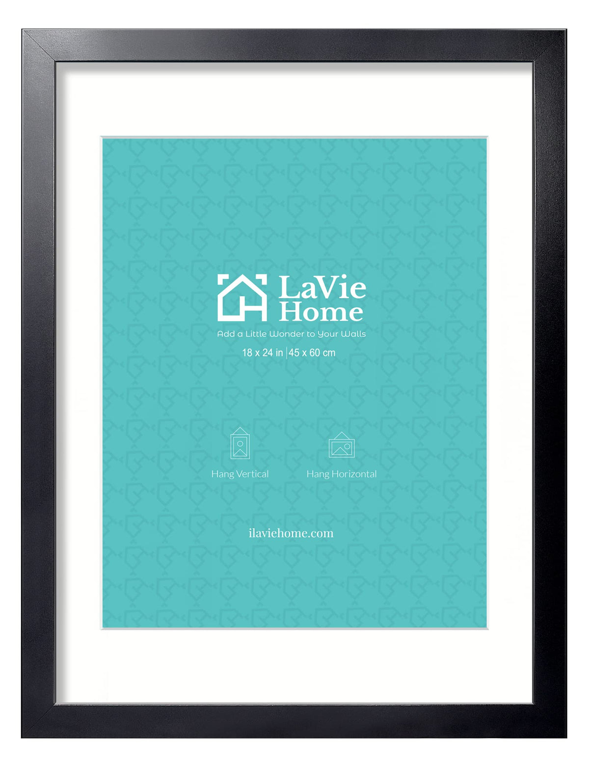LaVie Home front view of black 18x24 frame showing sleek molding and clean display